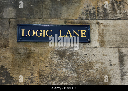 Eine logische Straßennamen in der Stadt Oxford. Stockfoto