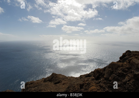 CHL Chile Juan Fernandez Archipels Robinson-Crusoe-Insel 05 2007-Blick vom Centinella Berg auf den Pazifik Stockfoto