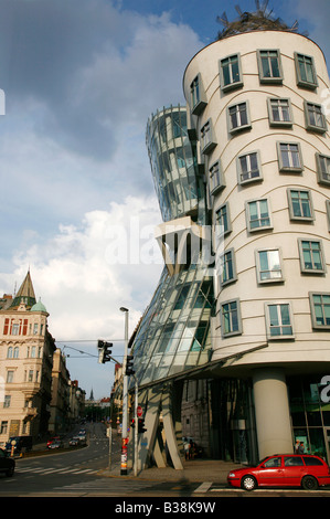 Aug 2008 - The Dancing Gebäude, Nove Mesto, Prag Tschechische Republik Stockfoto