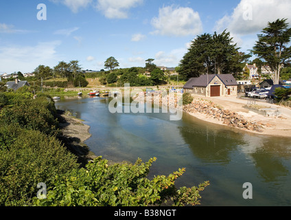 Hafen Sie Eingang & Lifeboat Station, Abersoch, Lleyn-Halbinsel, Pwllheli, Gwynnedd, Nordwales Stockfoto