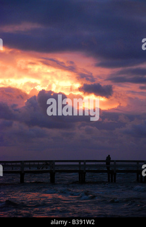 Hurrikan Wolken wirbeln herum während TS Fay in SW Florida Stockfoto