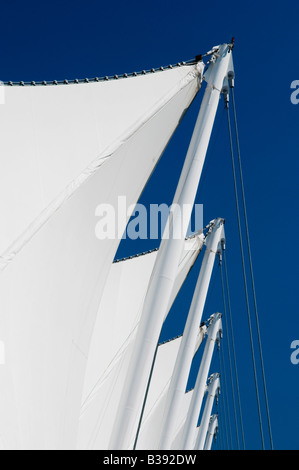 Architekturdetail des Canada Place Vancouver. Stockfoto