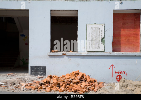 Chinesisches Haus in Shanghai abgerissen Stockfoto