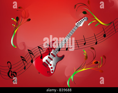 Musiknoten und instrumentalen Hintergrund - Design-element Stockfoto
