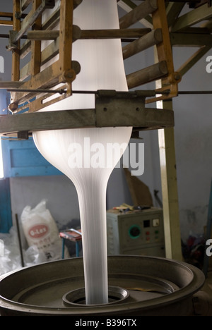 Plastiktüte weht-Produktion in Indien Stockfoto