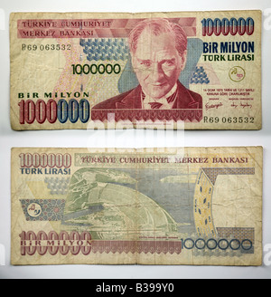 Banknoten aus Türkei Türkiye Stockfoto
