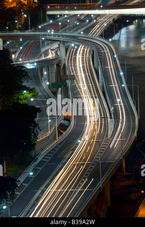Verkehr auf der Schnellstraße in Brisbane Queensland Australien Stockfoto