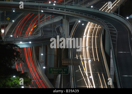 Verkehr auf der Schnellstraße in Brisbane Queensland Australien Stockfoto