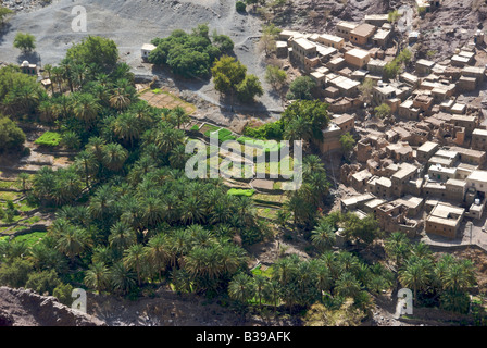 Luftbild Masirat Ar Rawajih Dorf Saiq Plateau Jabal al Akhdar Sultanat von Oman Stockfoto
