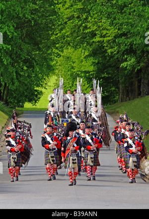 UK Schottland Tayside Perthshire die Atholl Highlanders auf der Parade in Blair Castle Stockfoto