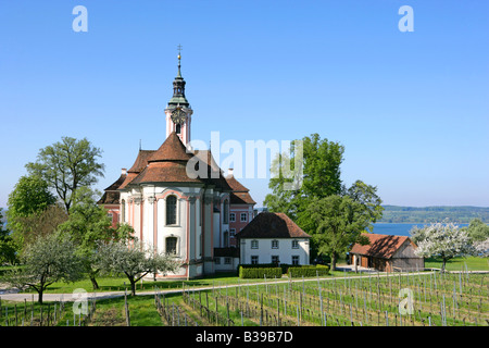 Deutschland, Baden-Württemberg, Wallfahrtskirche Birnau am Bodensee, Pilgrime Kirche Birnau am Bodensee Stockfoto