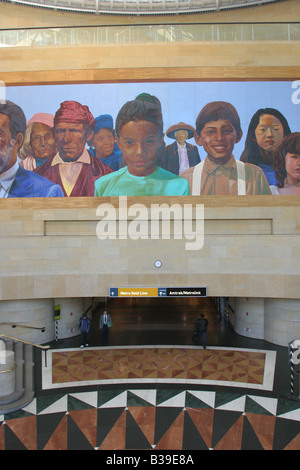 Wandgemälde im Inneren der Union Station in Los Angeles Kalifornien Stockfoto