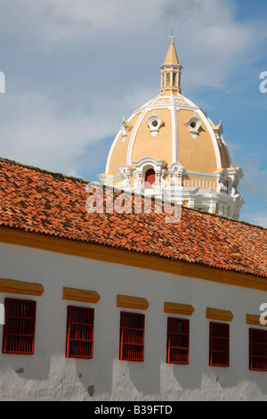 Kuppel der Iglesia de San Pedro Claver Cartagena Kolumbien. Stockfoto