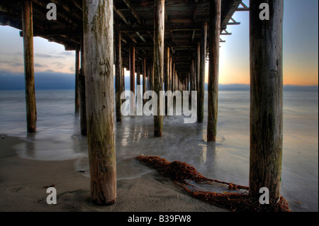 Seacliff Beach Pier Sonnenuntergang 08 Stockfoto