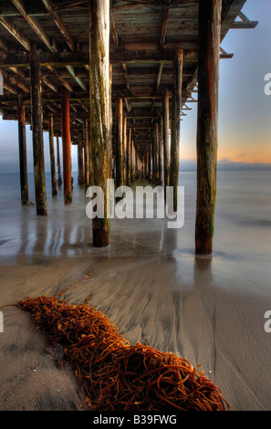 Seacliff Beach Pier Sonnenuntergang 08 Stockfoto