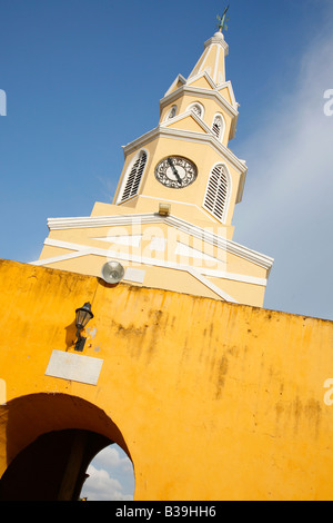 Die berühmten Clocktower Cartagenas de Indiens Stockfoto