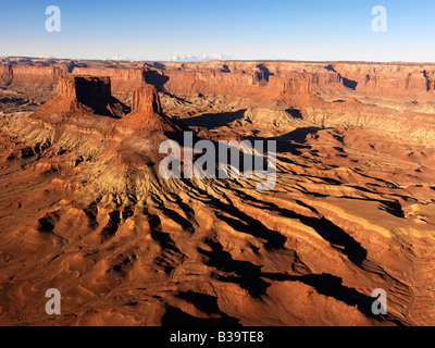 Aerial Landschaft der Tafelberge in Canyonlands Nationalpark Moab Utah USA Stockfoto