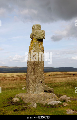 Hörner überqueren Holne Moor Dartmoor Devon Stockfoto