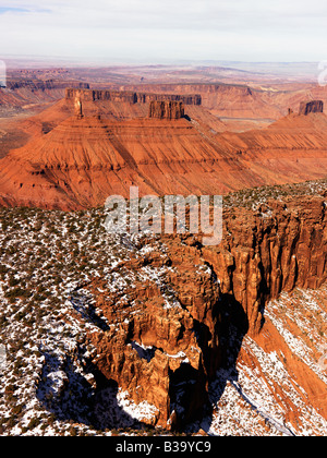 Aerial Landschaft der Tafelberge in Canyonlands Nationalpark Moab Utah USA Stockfoto