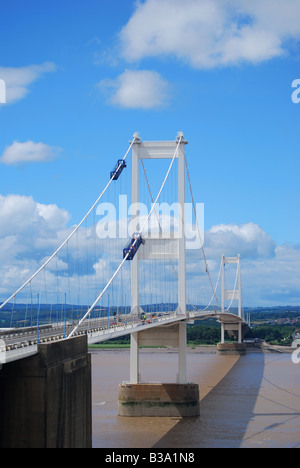 Severn Brücke von Autobahn M48 Sicht, Somerset, England, Vereinigtes Königreich Stockfoto