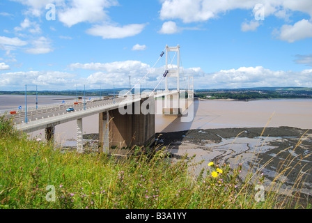 Severn Brücke von Autobahn M48 Sicht, Somerset, England, Vereinigtes Königreich Stockfoto