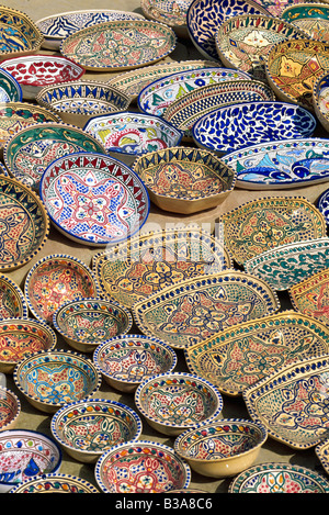 Nabeul Keramik im Souk, Medina, Tunis, Tunesien Stockfoto