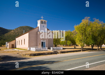USA, New Mexiko, Lincoln. La Iglesia de San Juan Bautista (Kirche San Juan) Stockfoto