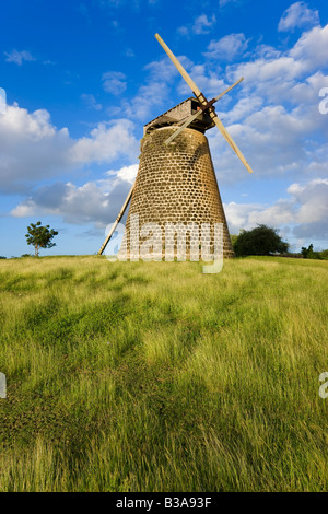 Karibik, Antigua, Bettys Hoffnung historische Zuckerplantage, Windmühle Stockfoto