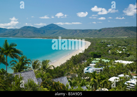 Australien, Queensland, Nordküste, Port Douglas, Four Mile Beach & Trinity Bay von Flagstaff Hill Stockfoto