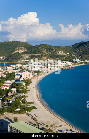 Karibik, Niederländische Antillen, Sint Maarten, Great Bay und Philipsburg Stockfoto