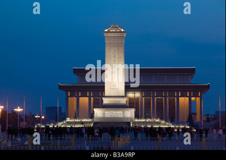 China, Peking, Platz des himmlischen Friedens, Denkmal für die Helden und Chairman Mao Memorial Hall Stockfoto