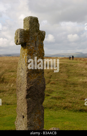 Hörner überqueren Holne Moor Dartmoor Devon Stockfoto