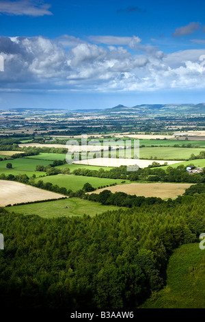 Nähe von Carlton Bank Blick über Stokesley Plain North Yorkshire Topping Stockfoto