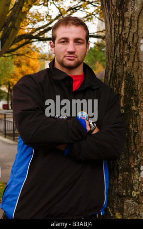 Steve Borthwick stellte sich vor, als er Rugby-Kapitän von England und Bath RFC war Stockfoto