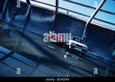 Volkswagen Golf Mk1 und Mk2 GTi. Stockfoto