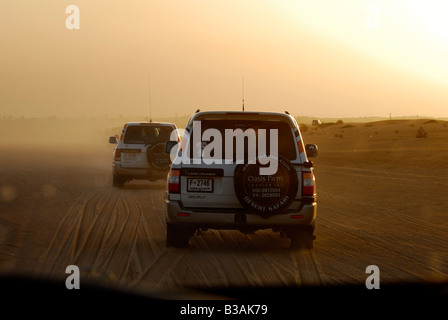 4 x 4 Wüstensafari im Sandsturm, Dubai. Stockfoto