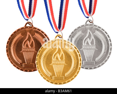 Gold Silber Bronze-Medaille Stockfoto