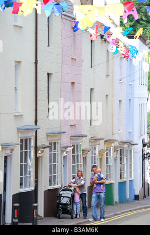 Schlossterrasse, Chepstow, Monmouthshire, Wales, Vereinigtes Königreich Stockfoto