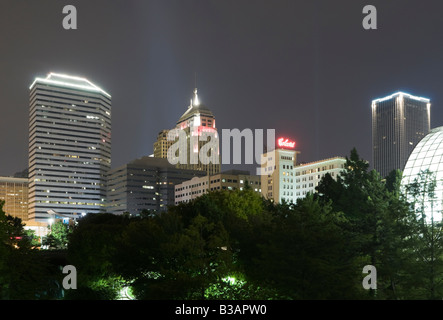 Die Innenstadt von Oklahoma City bei Nacht Stockfoto