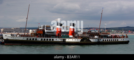 Paddel-Dampfer Waverley angedockt in Weymouth Stockfoto