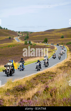 Thunder in the Glens ist eine alljährliche Harley-Davidson-Massenfahrt, die von Motorradfahrern ausgeht. European Bike Rally Rallye in Aviemore, Schottland, Großbritannien Stockfoto