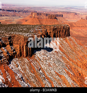 Aerial Landschaft der Tafelberge in Canyonlands Nationalpark Moab Utah USA Stockfoto