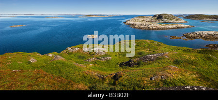 Pamorama-Ansicht. Sør-Gjæslingan in Vikna, Norwegen. Stockfoto