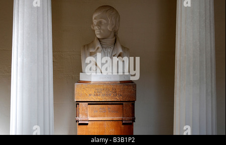 Weisse Marmorbüste von Schottlands National Barden Robert Burns, Verbrennungen Nationaldenkmal Alloway Ayr Scotland UK Stockfoto