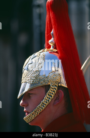 Soldat der Household Cavalry auf Wache in Horse Guards Whitehall London England UK Stockfoto