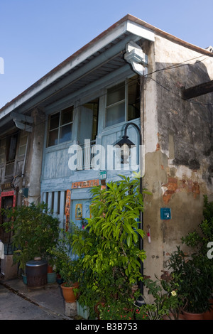 Alte traditionelle asiatische Architektur zweistöckigen Gebäude, Tainan, Taiwan-Republik von China (ROC) Stockfoto