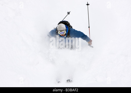 Telemarken auf Asahidake, Daisetsuzan Nationalpark, Hokkaido, Japan Stockfoto