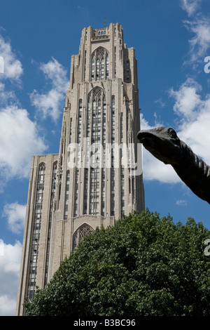 Dom des Lernens späten neugotischen University of Pittsburgh Pennsylvania Oakland Nachbarschaft Stockfoto
