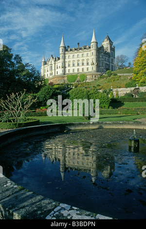 Ein Blick auf Dunrobin Castle in das schottische Hochland nördlich von Inverness in der Nähe des Dorfes Golspie Dunrobin Stockfoto