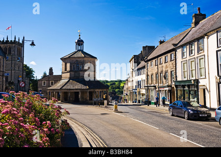 Der alte Markt Kreuz in Barnard Castle in Teesdale, County Durham, England, Großbritannien Stockfoto